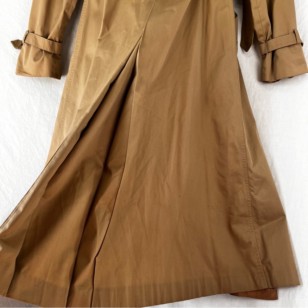 Vintage Trench Coat Women Medium Beige Fox Run By Little Foxes Int'l Yugoslavia - Picture 13 of 16